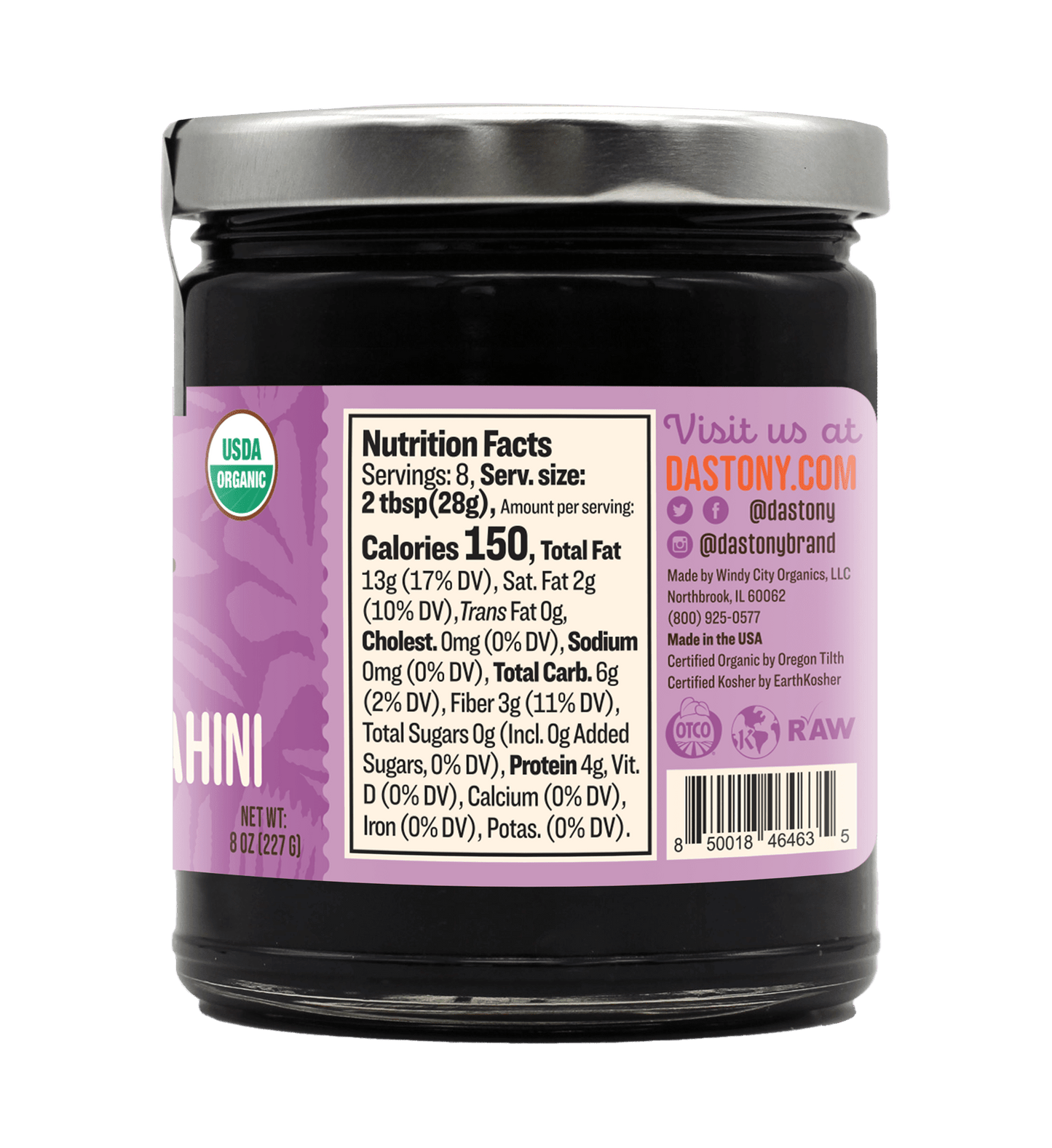 Organic Raw Black Sesame Seed Butter - Vegan America