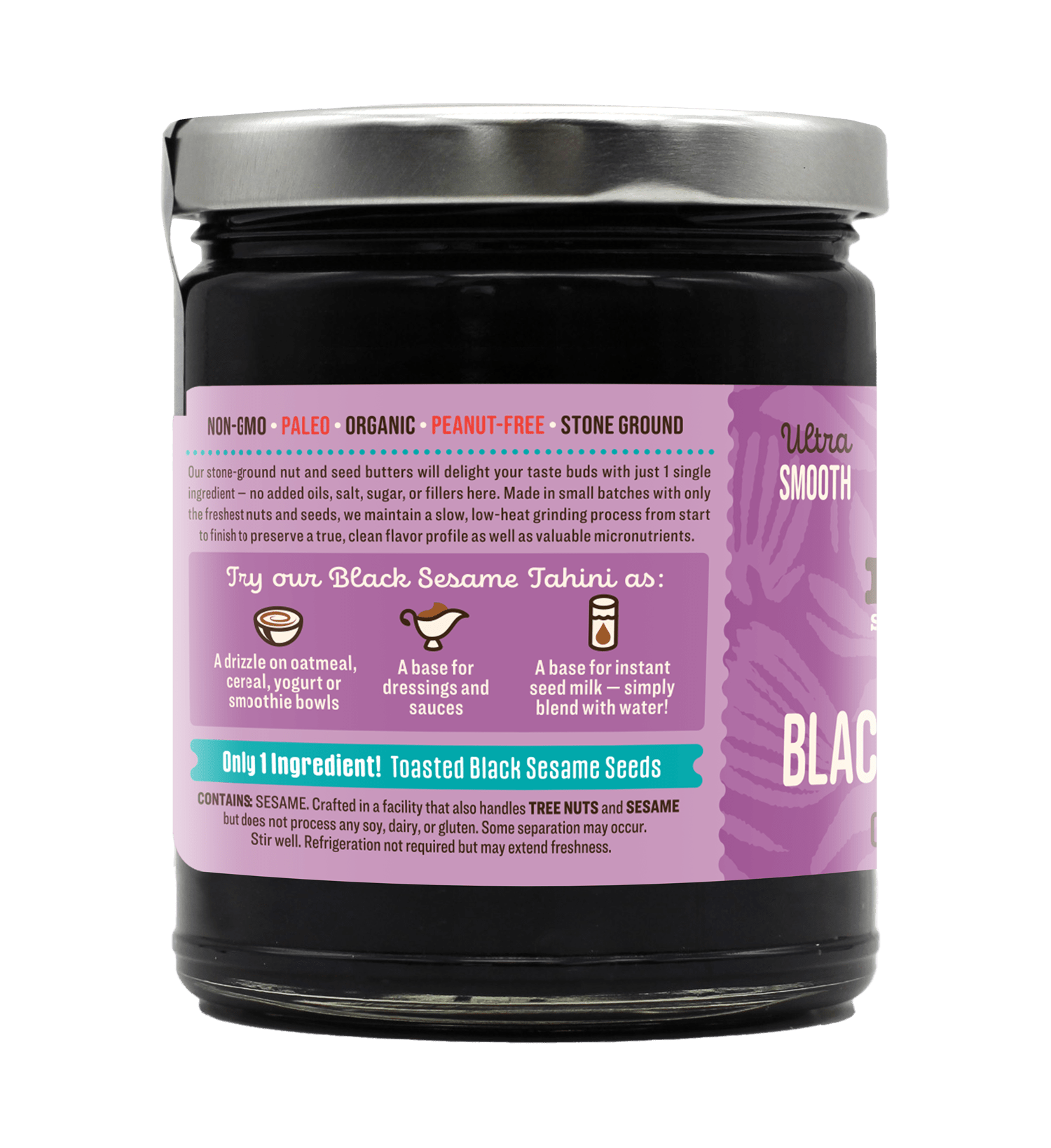 Organic Raw Black Sesame Seed Butter - Vegan America
