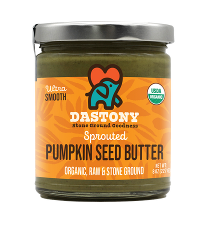 dastony organic raw stone ground sprouted pumpkin seed butter smooth 