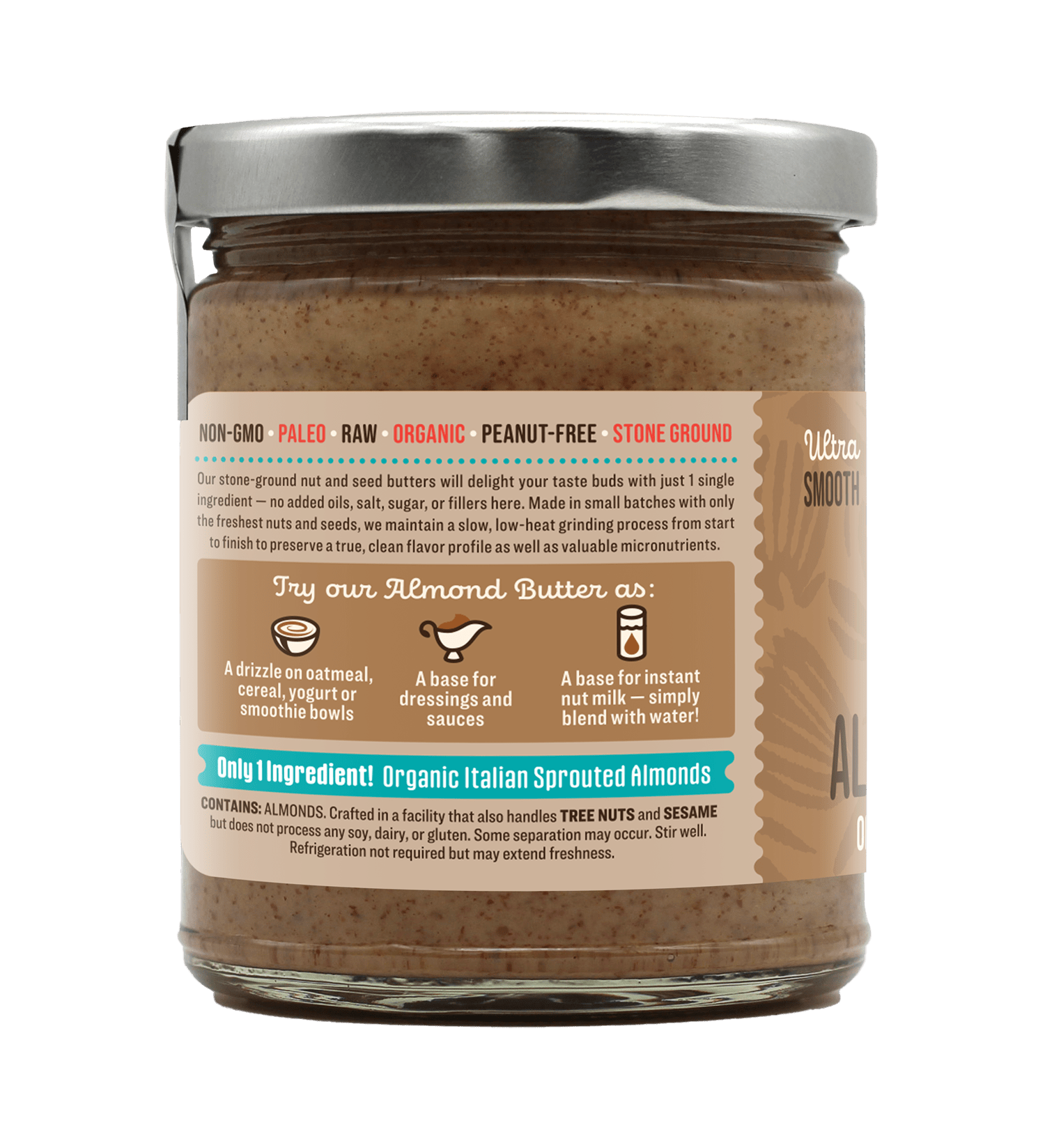 Organic Sprouted Almond Butter - Vegan America