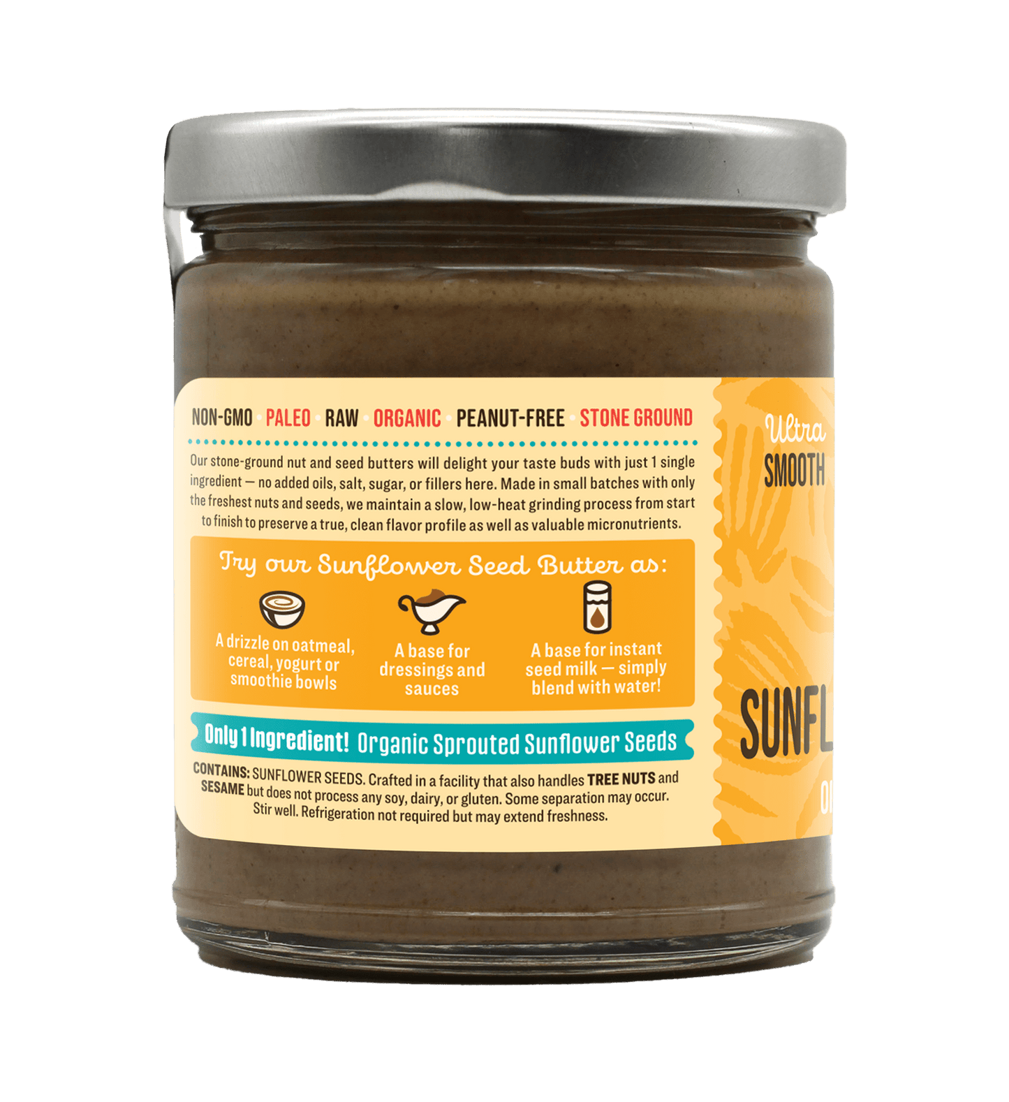 Organic Raw Sprouted Sunflower Seed Butter - Vegan America