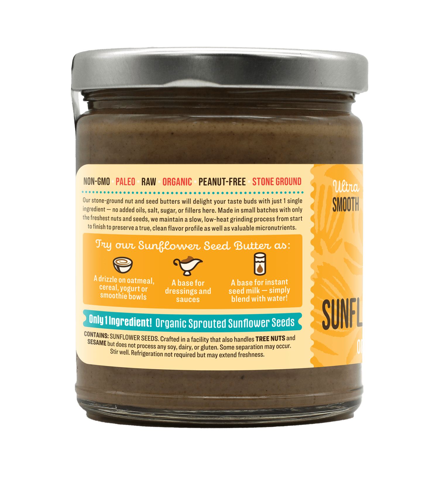 Organic Raw Sprouted Sunflower Seed Butter - Vegan America