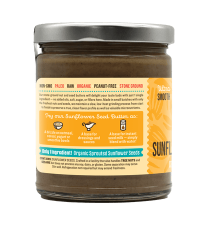 Organic Raw Sprouted Sunflower Seed Butter - Vegan America