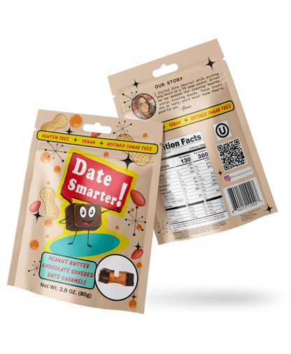 Peanut Butter Chocolate Covered Date Caramels