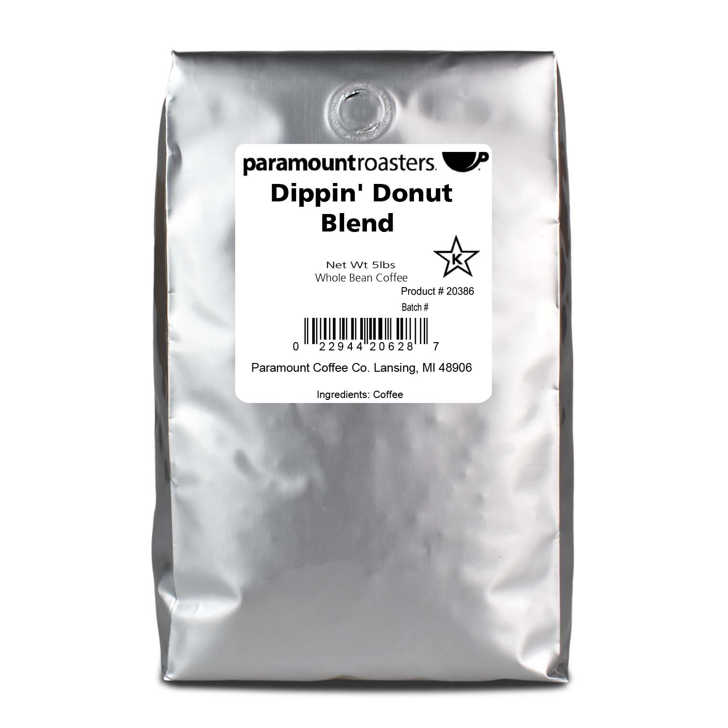 Dippin' Donut Blend 5lb Whole Bean Coffee - Vegan America
