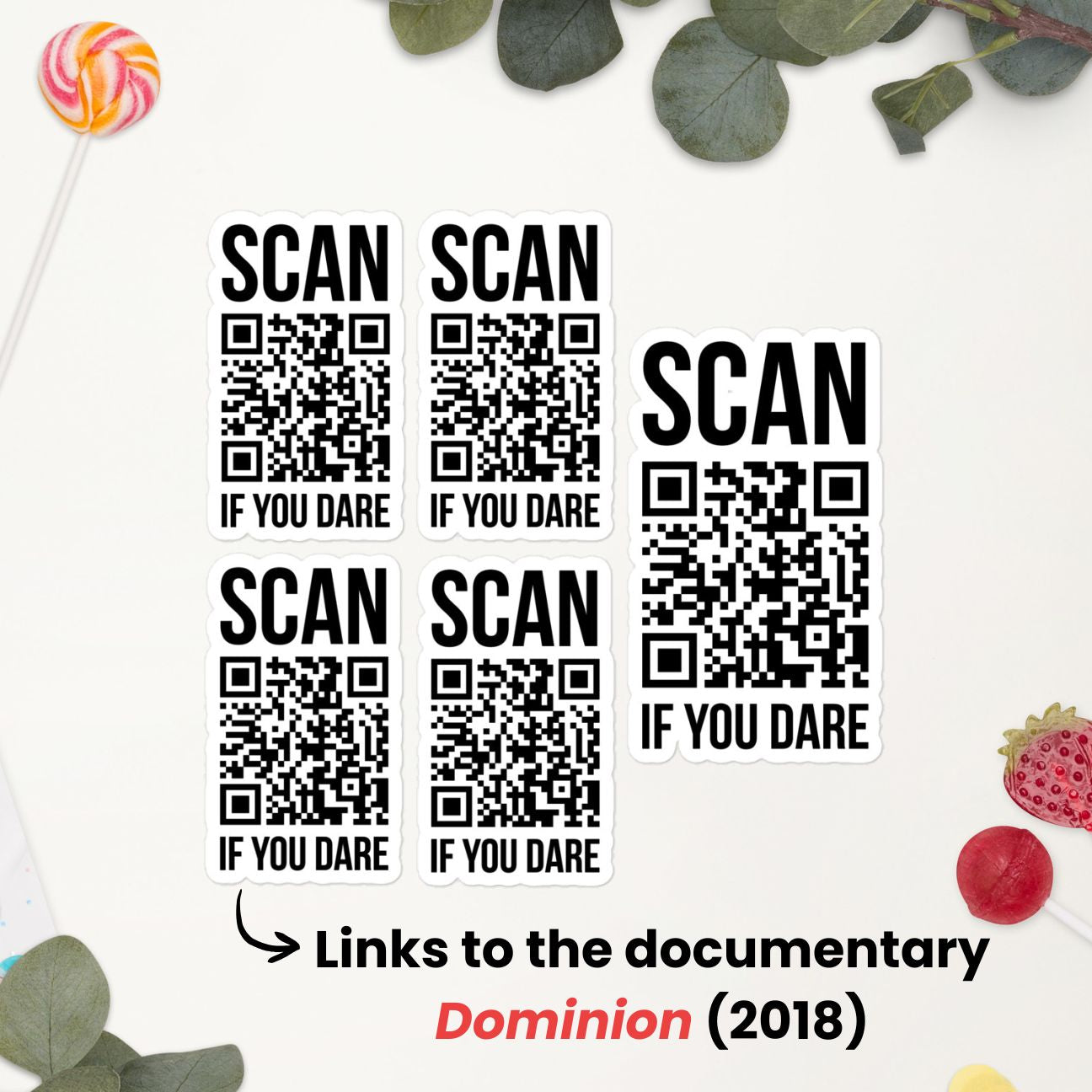 Watch Dominion QR Code Sticker Sheet