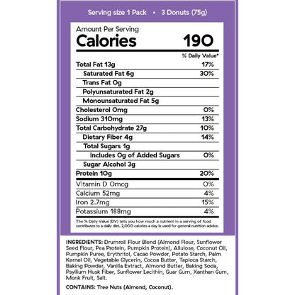 Drumroll Snacks - Mini Double Chocolate Donuts, 2.6oz