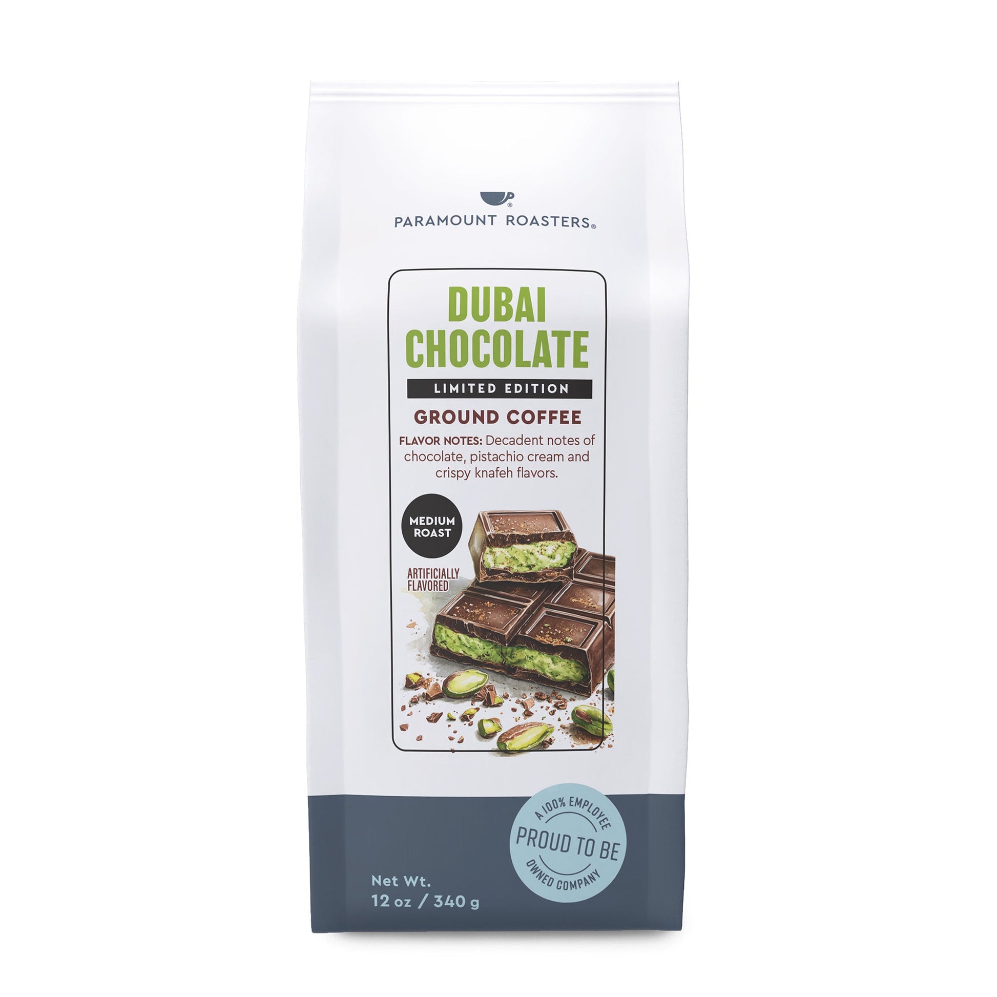 Dubai Chocolate 12oz Flavored Ground Coffee - Vegan America