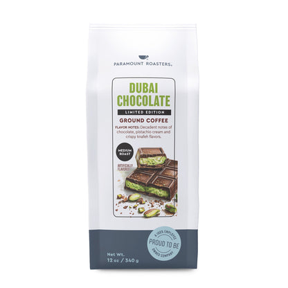 Dubai Chocolate 12oz Flavored Ground Coffee - Vegan America