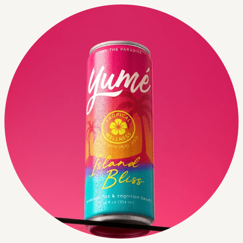 Yumé Island Bliss | 24 Pack | Sparkling Adaptogen Drink | Focus & Calm - Vegan America