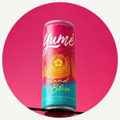 Yumé Island Bliss | 24 Pack | Sparkling Adaptogen Drink | Focus & Calm - Vegan America