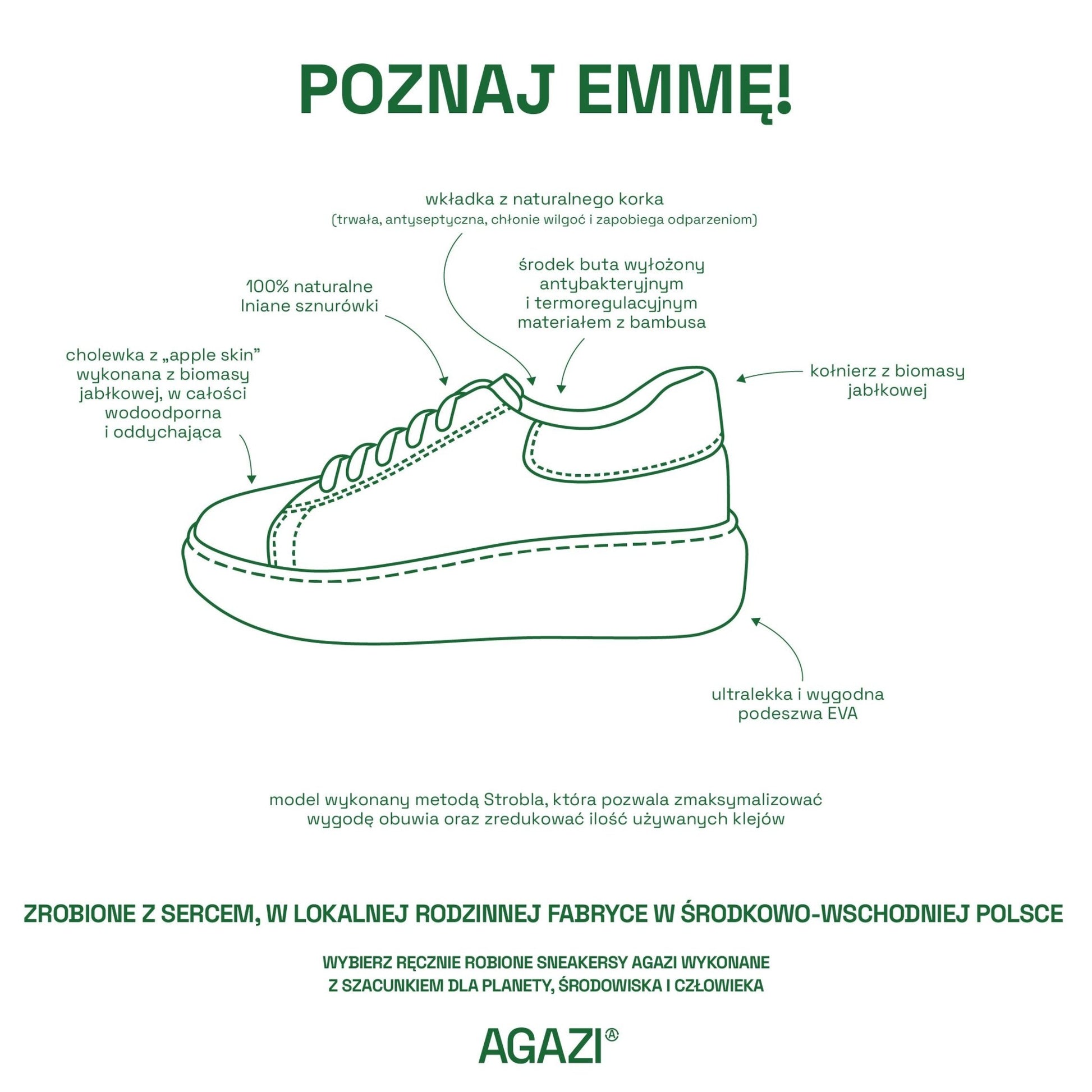 Jabłkowe sneakersy EMMA – cappuccino - Vegan America