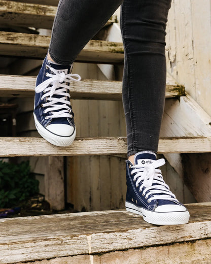 High Top Sneakers, Blue & White