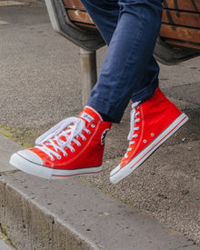 High Top Sneakers, Red & White