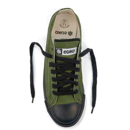 Kids Low Cut Sneakers, Olive & Black CLEARANCE STOCK