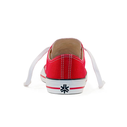 Low Cut Sneakers, Red & White