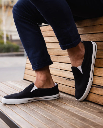 Slip Ons, Black & White - Vegan America