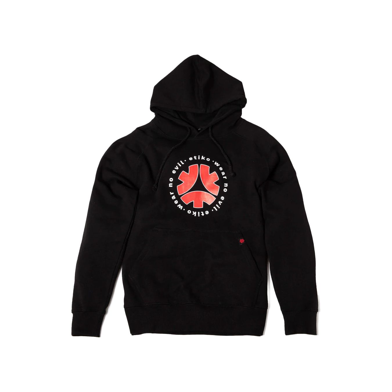 Pullover Hoodie, Wear No Evil, Unisex Black & Red