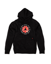 Pullover Hoodie, Wear No Evil, Unisex Black & Red - Vegan America
