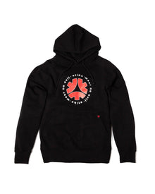Pullover Hoodie, Wear No Evil, Unisex Black & Red - Vegan America