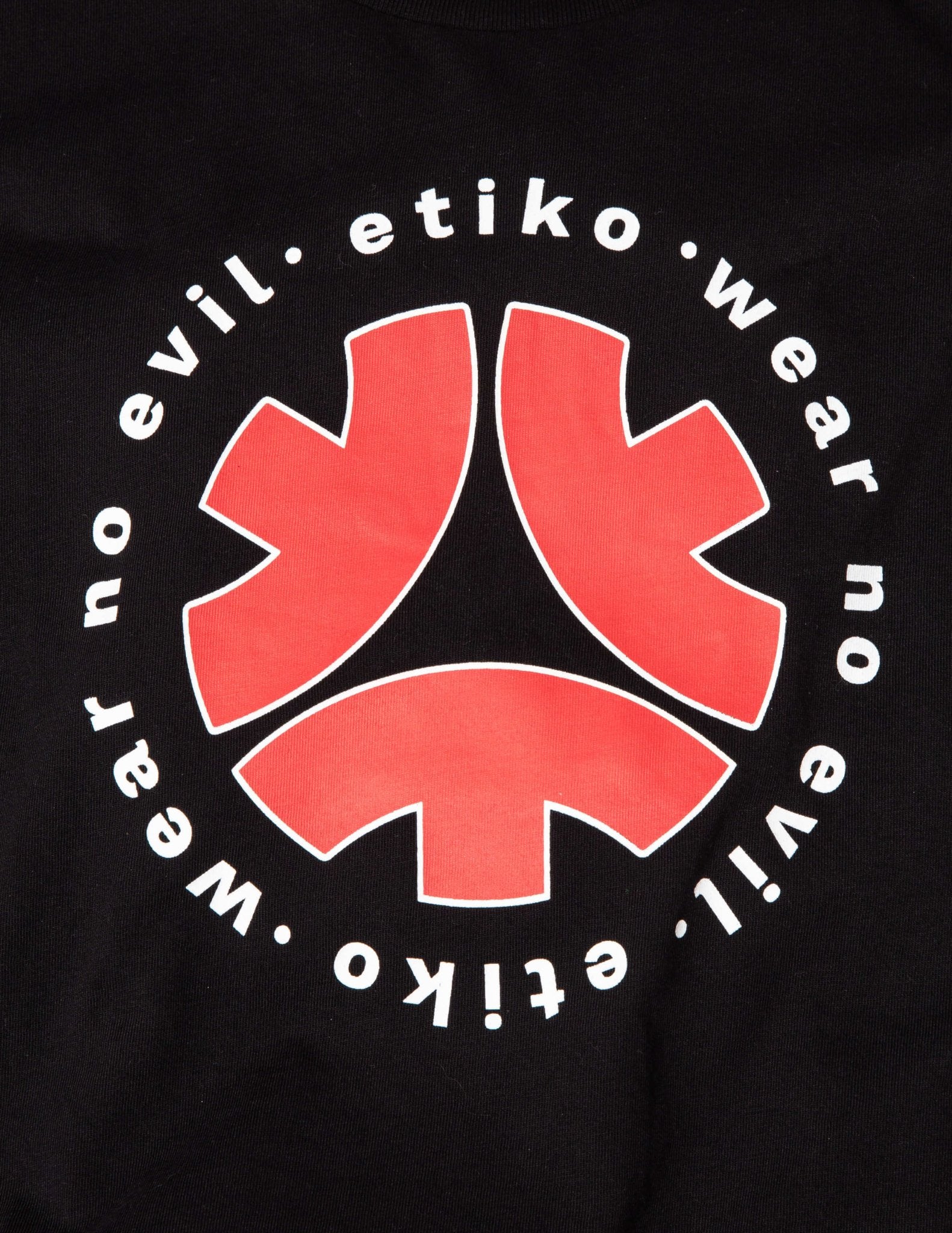 Pullover Hoodie, Wear No Evil, Unisex Black & Red - Vegan America