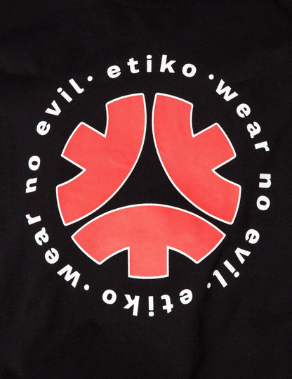 Pullover Hoodie, Wear No Evil, Unisex Black & Red - Vegan America