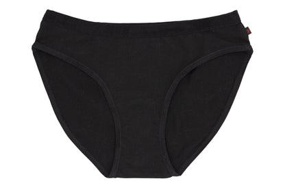 Organic Cotton Women's Bikini Underwear Black Bundle deals, Fairtrade Certified, Pack of three