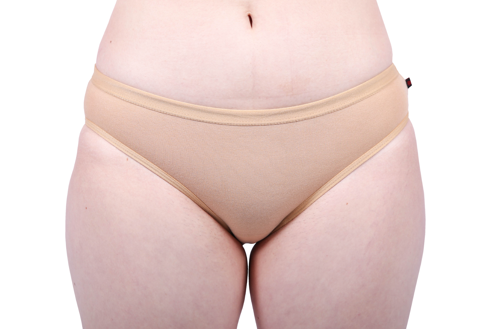 Pack of three soft organic cotton nude bikini style ethical underwear, Fairtrade certified