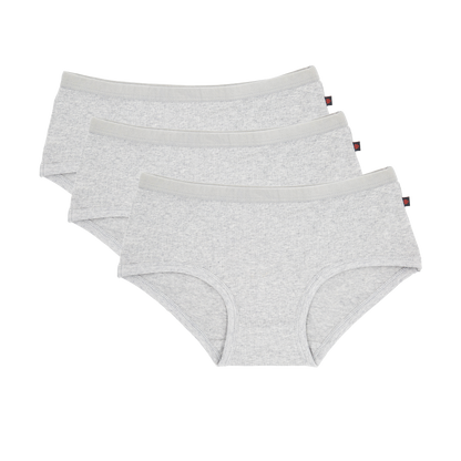 Heather grey colour boyfit underwear bundle ethically made with fairtrade certified organic cotton.