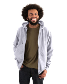 Zipped Hoodie, Unisex Grey
