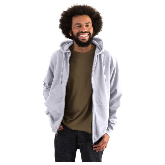 Zipped Hoodie, Unisex Grey