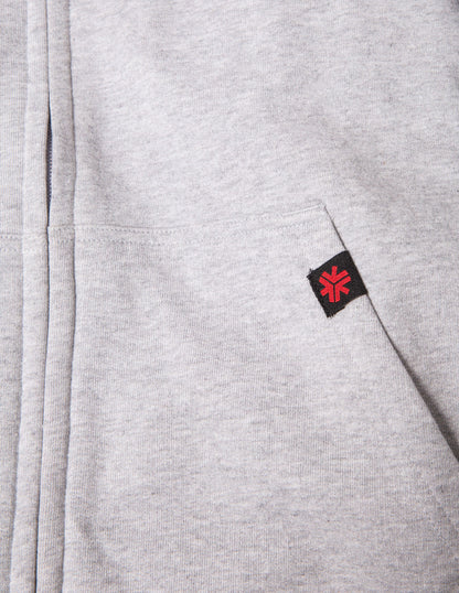 Zipped Hoodie, Unisex Grey