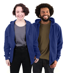 Zipped Hoodie, Unisex Navy