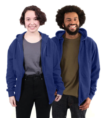 Zipped Hoodie, Unisex Navy