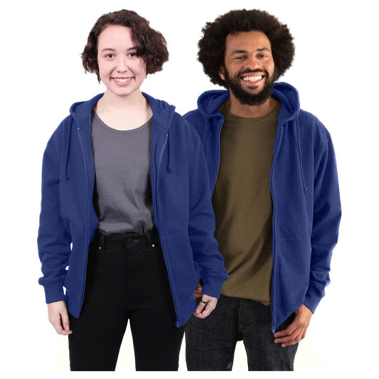 Zipped Hoodie, Unisex Navy