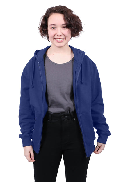 Zipped Hoodie, Unisex Navy
