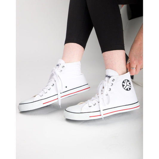High Top Sneakers, White Stripe
