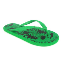 Natural Rubber Thongs, Green & Black Free the Bears