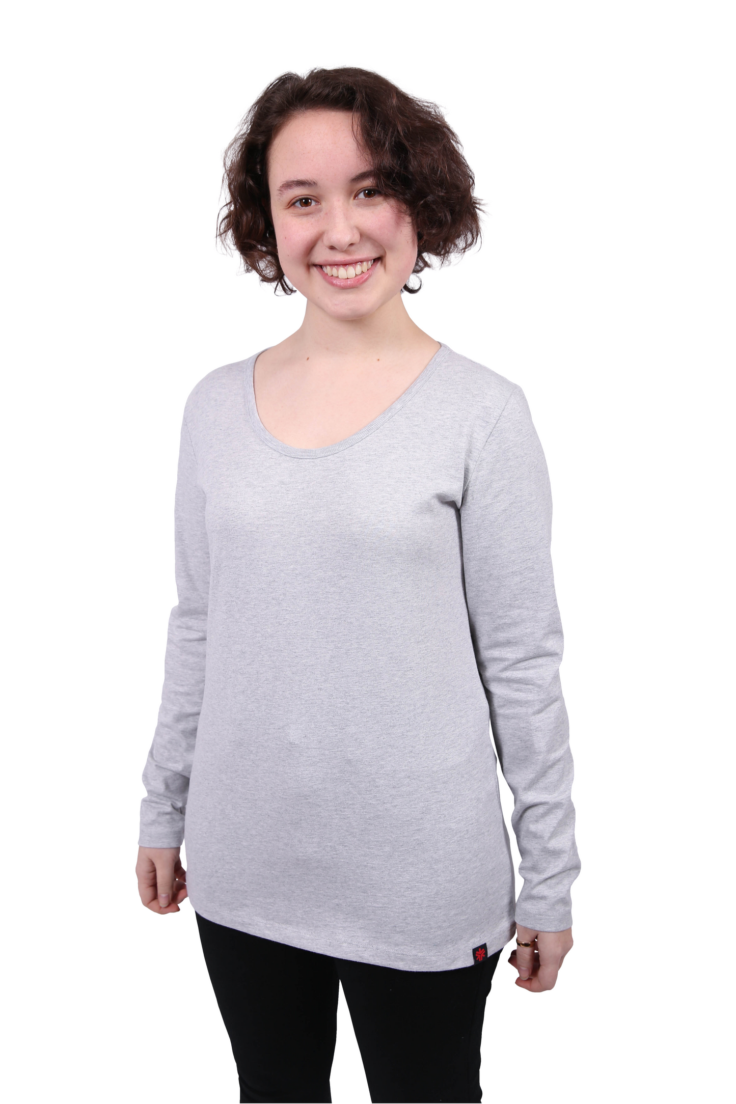Long Sleeve T-shirt, Womens Grey Marle