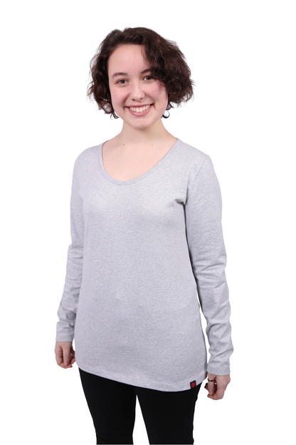 Long Sleeve T-shirt, Womens Grey Marle