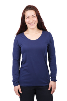 Long Sleeve T-shirt, Womens Navy Blue