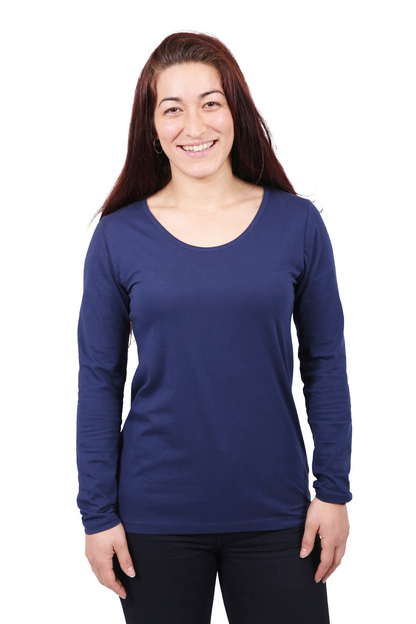 Long Sleeve T-shirt, Womens Navy Blue