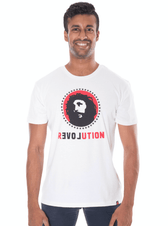 Love Revolution Printed T-shirt, Unisex White - Vegan America