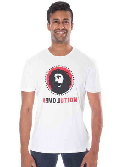 Love Revolution Printed T-shirt, Unisex White