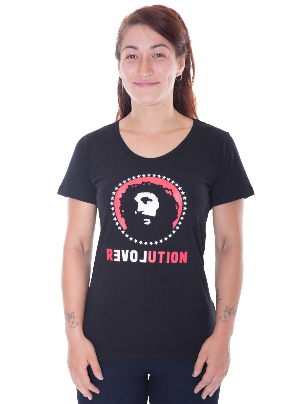 Love Revolution Printed T-shirt, Womens Black