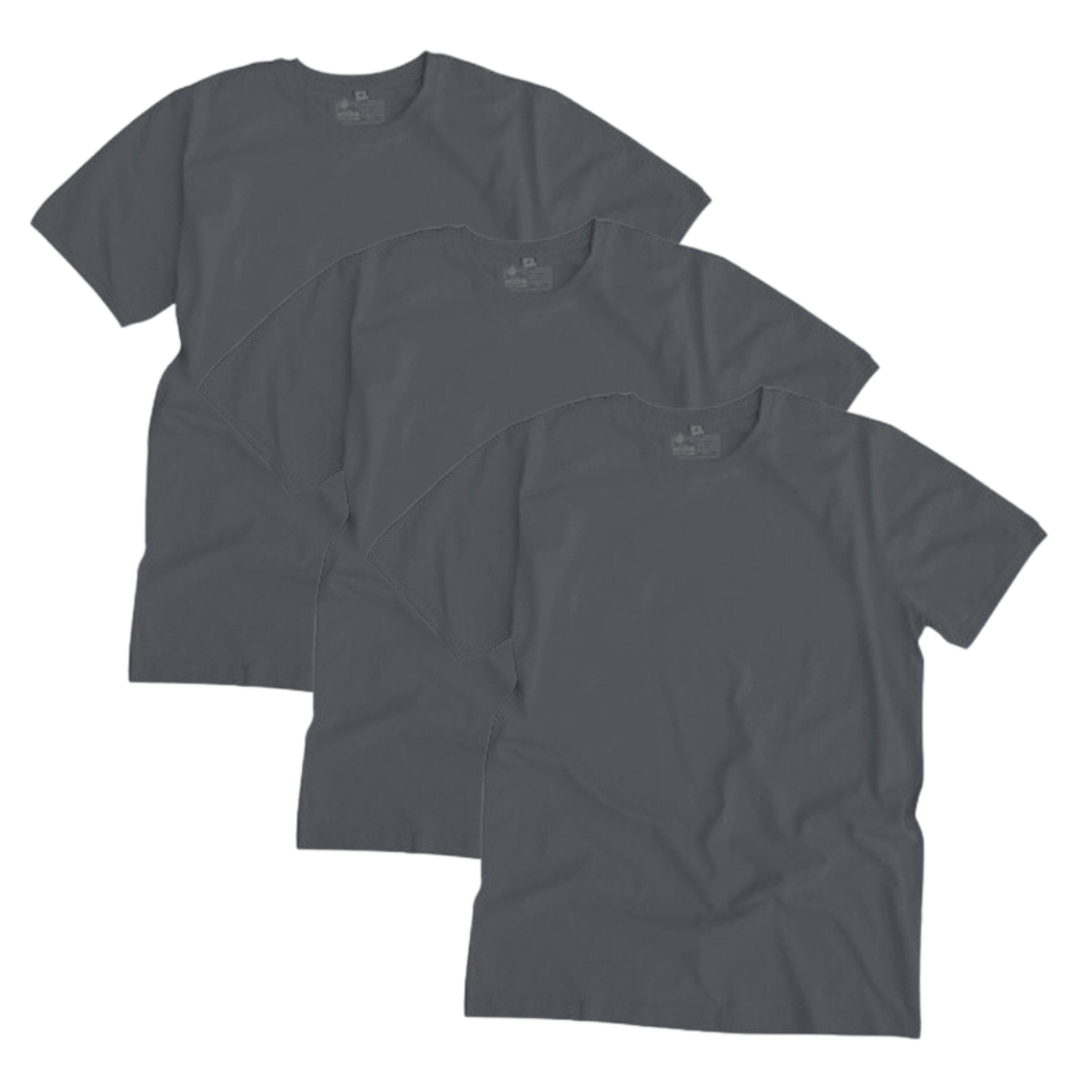 Etiko Fairtrade Certified Organic Cotton Charcoal Unisex T-Shirt Bundle, Eco-Friendly