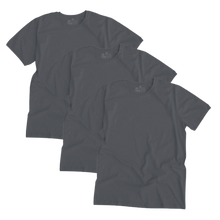 ROUND NECK T-SHIRT, UNISEX CHARCOAL (3 pack) - Vegan America
