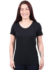 Round Neck T-shirt, Womens Black - Vegan America