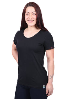 Round Neck T-shirt, Womens Black