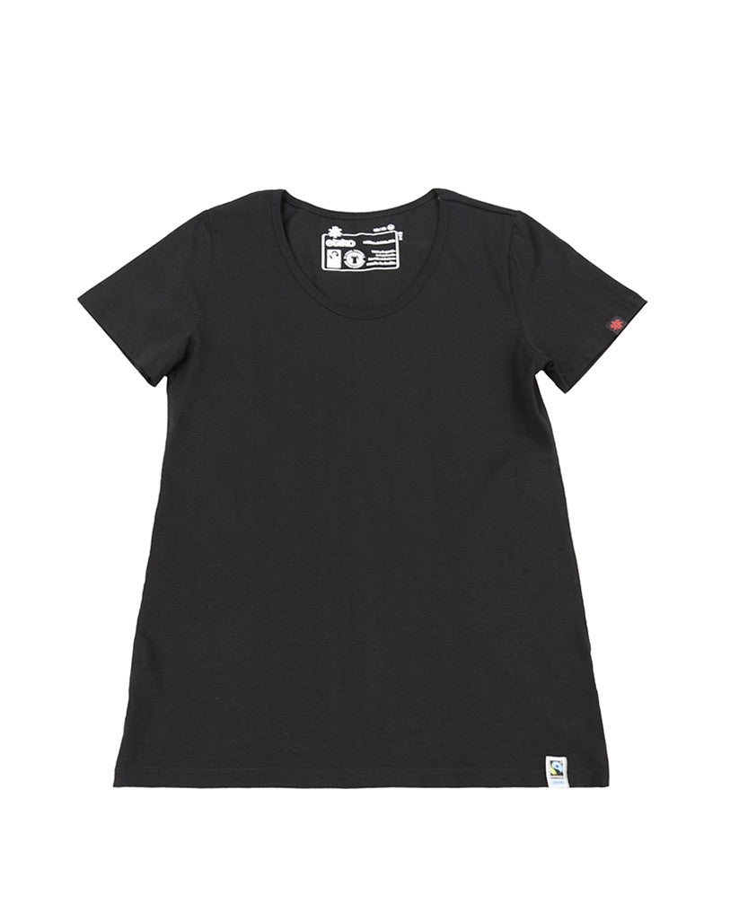 Etiko Fairtrade Certified Organic Cotton Black Womens Round Neck T-Shirt Bundle, Eco-Friendly